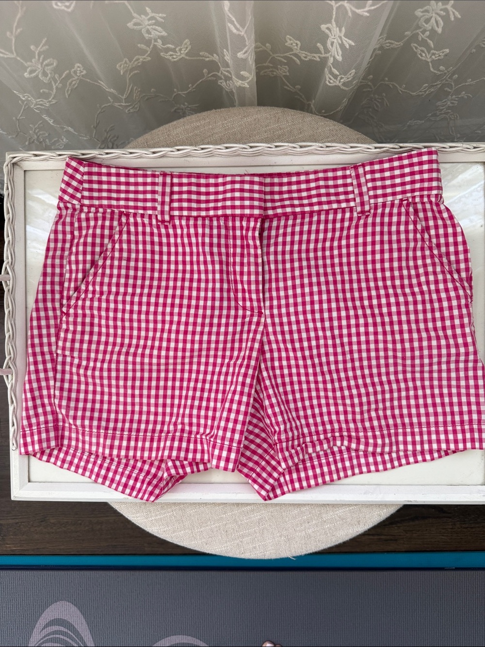 J. Crew Pink Gingham Women’s Shorts - Size 4 - Picture 1 of 6